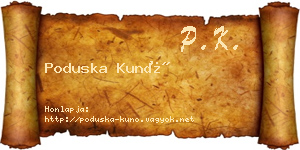 Poduska Kunó névjegykártya